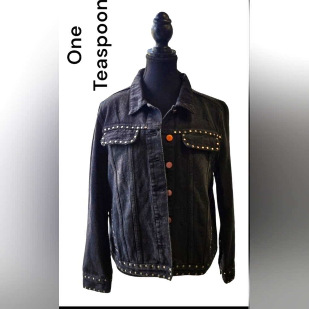 NEW ONE TEASPOON Distressed Studded Jacket